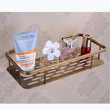 BronzeRoyal Antike Wandablage – Massiv Messing Seifen- & Shampoo-Korb