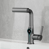AquaGlow Wasserfall-Waschtischarmatur mit digitaler Temperaturanzeige