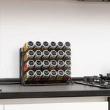 4-stufiges Gewürzregal Wand Edelstahl – Küchen Organizer | Platzsparendes Wandregal | Vorratshalter ohne Gläser