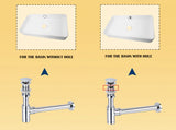 AquaStop Messing Geruchsdichter Siphon & Pop-up Ablaufset – Für Waschbecken & Bad