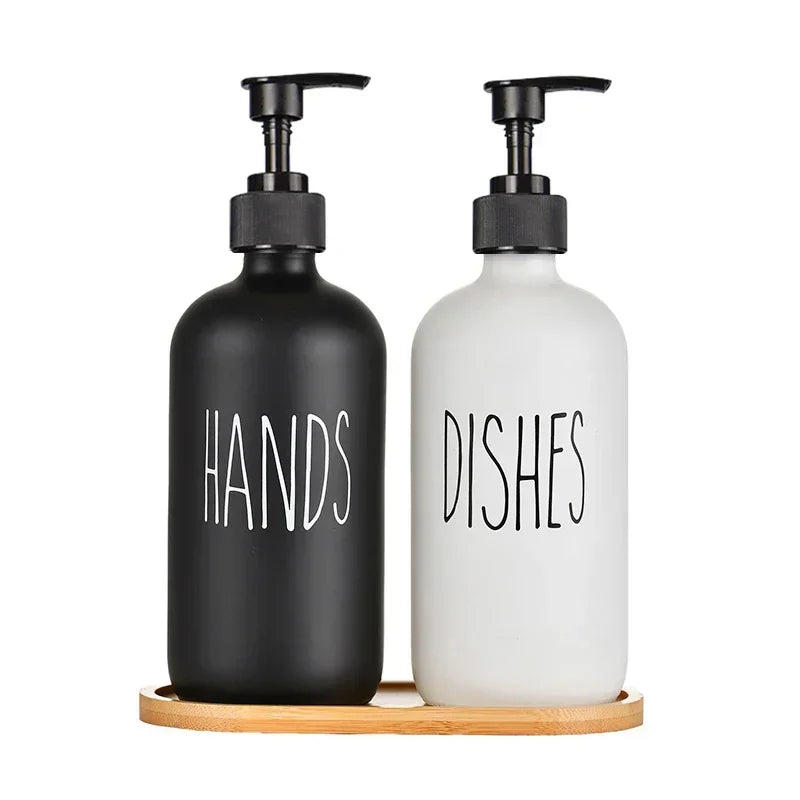 SoapElegance 500 ml schwarzes Seifenspender-Set