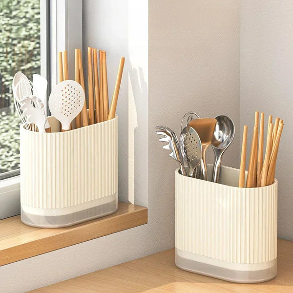 Organix – Multifunktionaler Besteckhalter mit Abfluss & Wandmontage (Ohne Bohren)