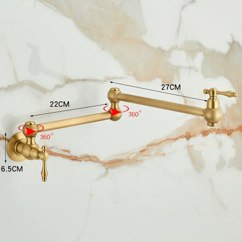 RoyalPour – Luxus Wandarmatur Gold Ausziehbarer Pot Filler