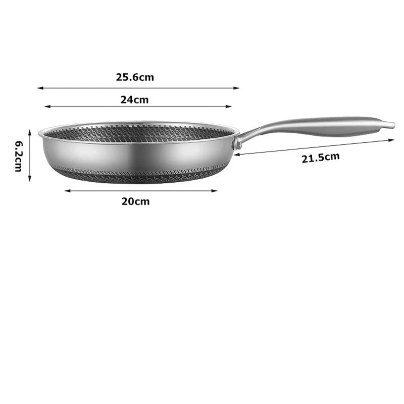 ChefMaster – Edelstahl Antihaft-Bratpfanne mit Honigwabenstruktur & Glasdeckel