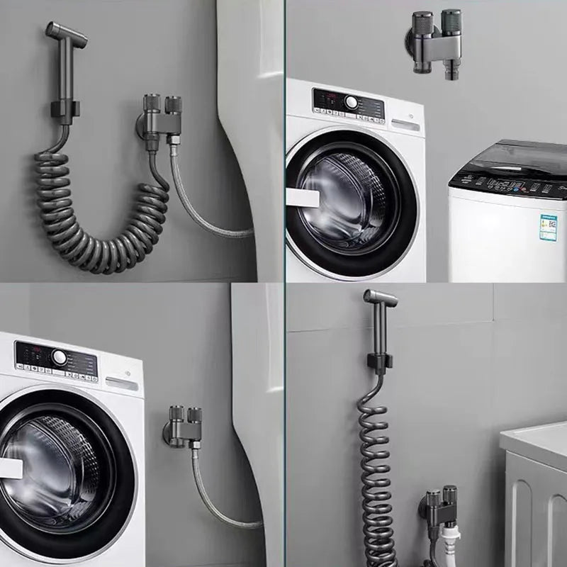Dual Flow Pro – 2-in-1 Wandarmatur für Toilette und Waschmaschine
