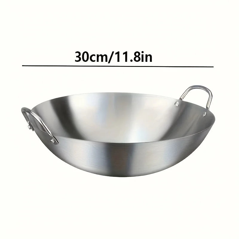 ChefMaster – Großer Edelstahl-Wok mit Doppelgriffen