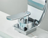 Ultraflache Waschtischarmatur in Schwarz mit Wasserfallauslauf – Elegante Mischbatterie für Aufsatzbecken