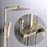 Thermostatische Doucheset – Geborsteld Goud | Messing & ABS | Verstelbare Hoogte | 20 Inch Vierkante Douchekop