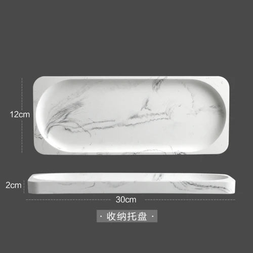 Vierteiliges Badezimmer-Accessoire-Set – Marmoroptik