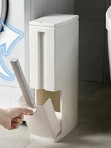 SlimPure 3-in-1 Ultradünner Abfalleimer – 4.4” Schmaler Badezimmer-Mülleimer mit Deckel