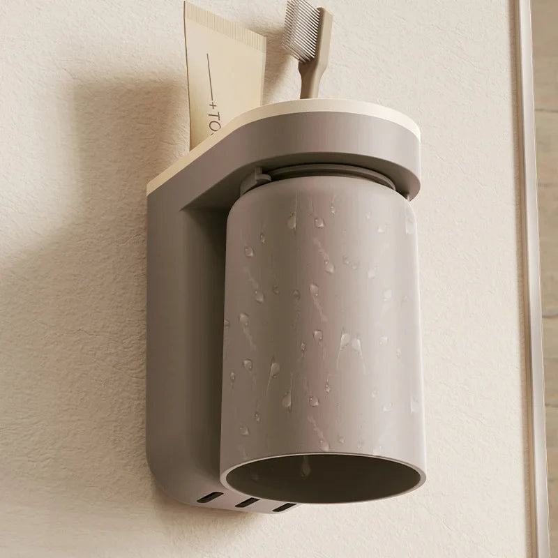 DuoClean 2-in-1 Wandhalterung für Zahnbürste und Becher – Clevere Aufbewahrung ohne Bohren