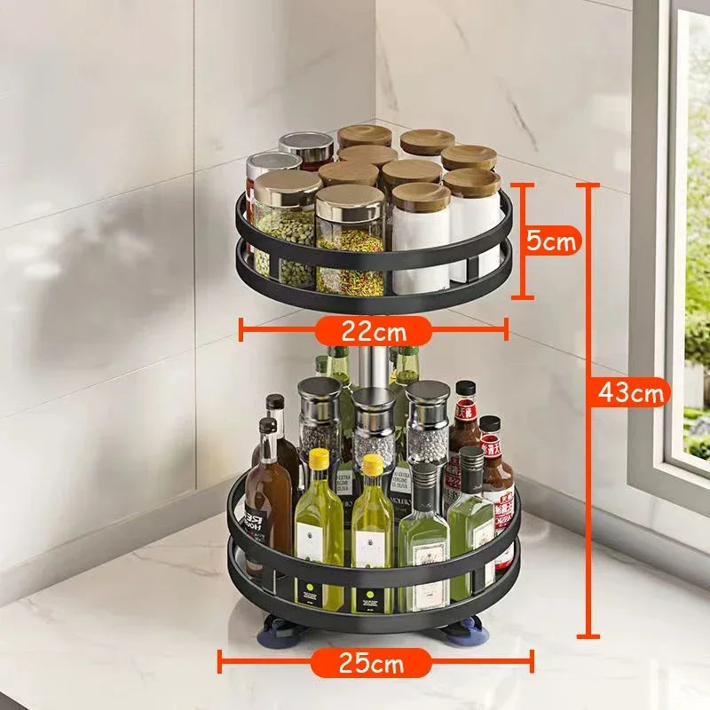 SpiceTurn Pro – 360° Drehbarer Gewürzregal-Organizer für die Küche
