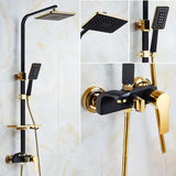 Thermostatische Doucheset – Geborsteld Goud | Messing & ABS | Verstelbare Hoogte | 20 Inch Vierkante Douchekop