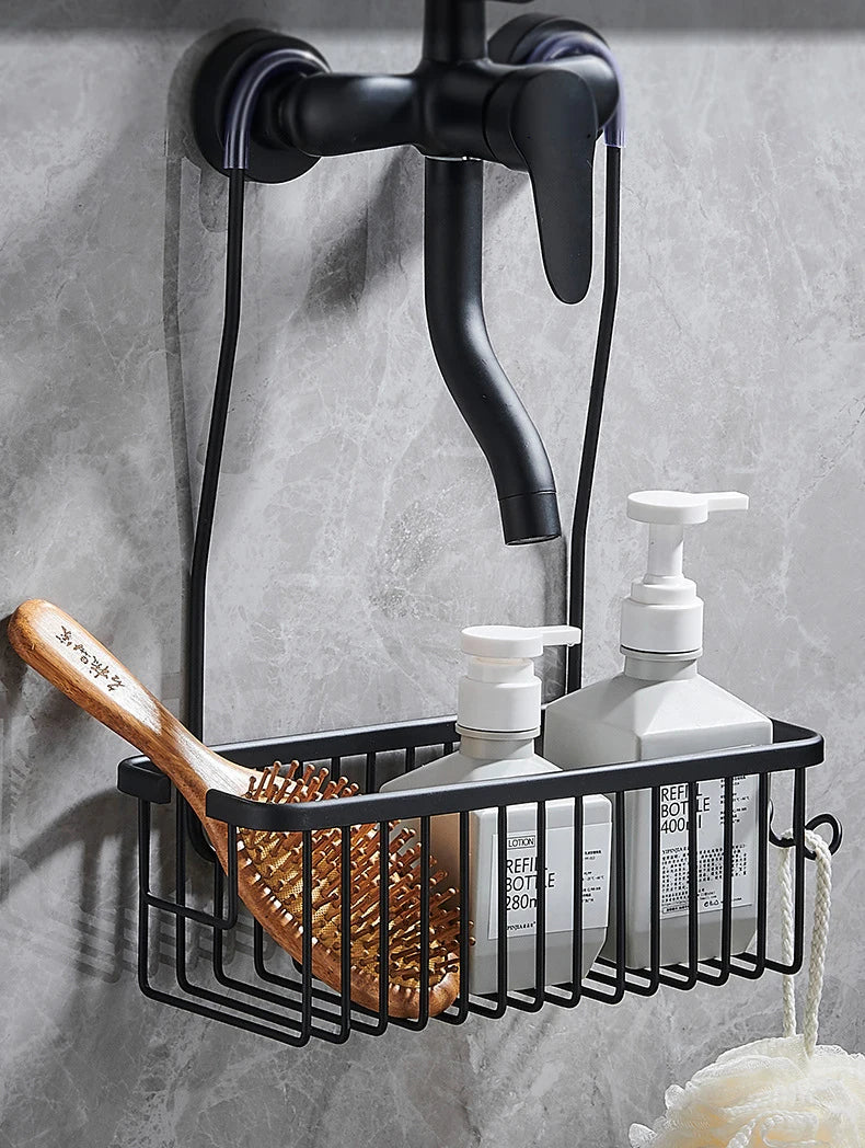 AluGrip Duschablage ohne Bohren – Abnehmbarer Badekorb aus Aluminium – Wandmontage & Edelstahl