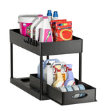 SlideEase 2-stufiger Organizer – Ausziehbarer Untergiebel-Organizer mit Korb, Haken und Bechersystem