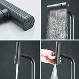 Elegante Küchenarmatur mit Ausziehbrause und Wasserfallauslauf