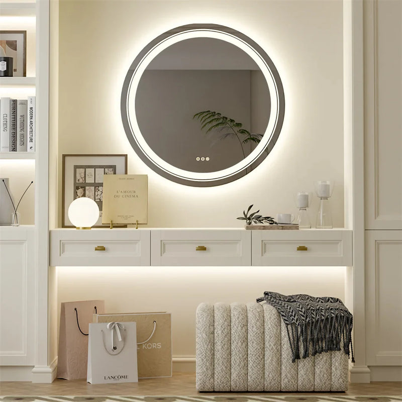 LUVODI Runder Smart LED Badezimmerspiegel