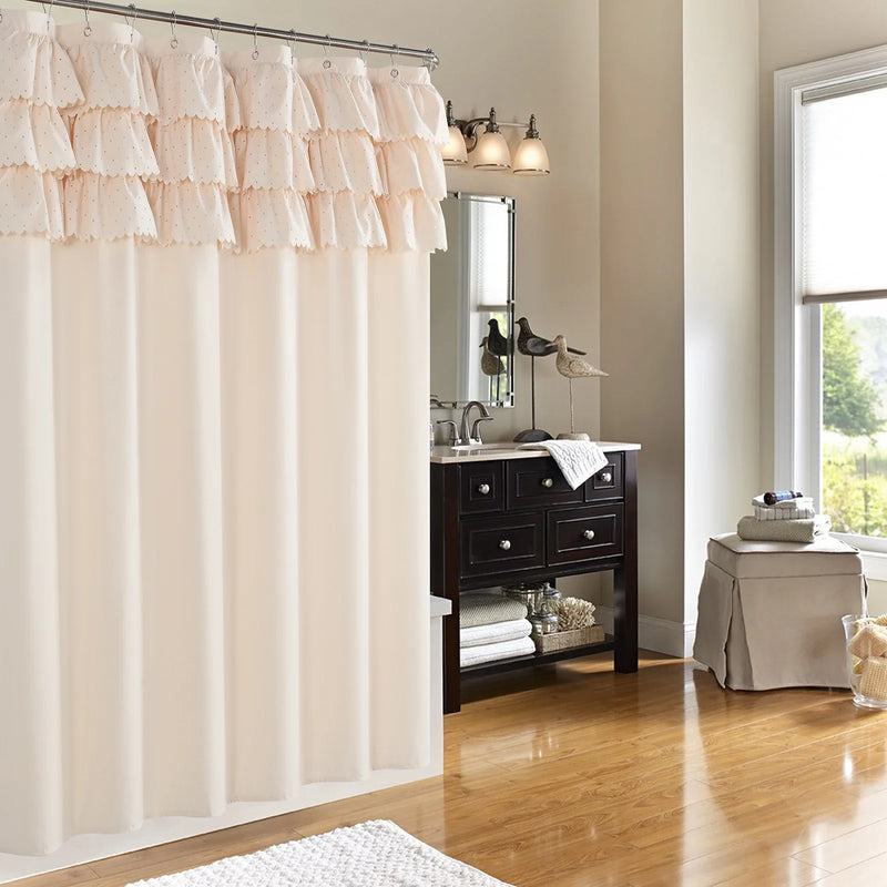 BohoChic Duschvorhang – Beige/Altes Elfenbein