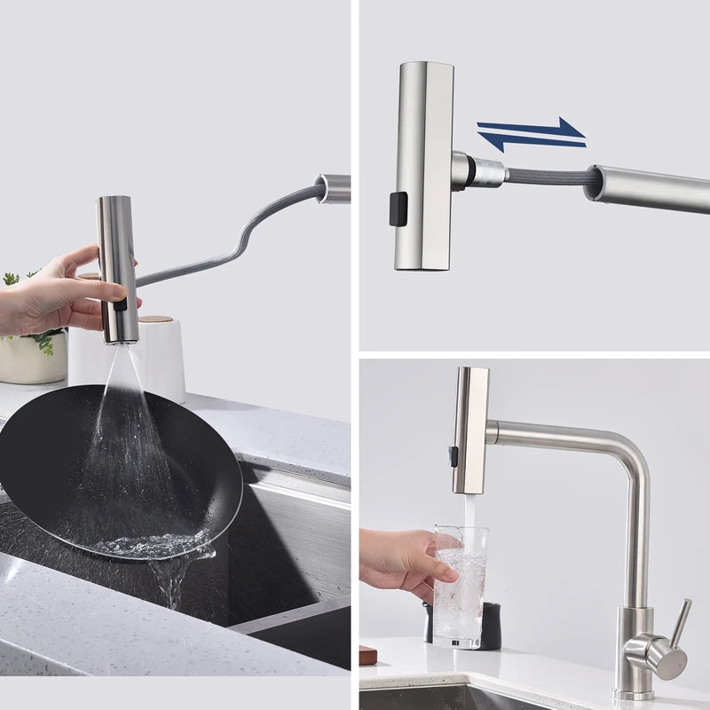 Ausziehbarer Küchenhahn SteelFlex Gun Grey