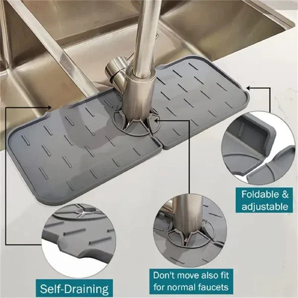 DripShield – Silikon Wasseraufnahme-Küchenmatte für Wasserhahn & Spülbecken