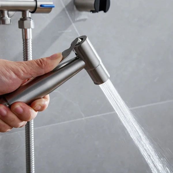 Toilettenbrause / Bidetarmatur – Edelstahl | Horizontaler Strahl