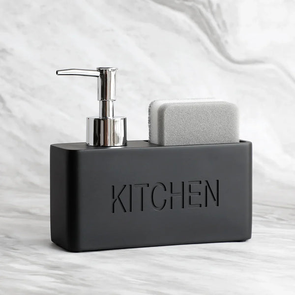 Modernes Küchenzubehör-Set – Seifenspender mit Pumpe und Schwammhalter