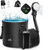 OutdoorBrause Komplettset – Tragbare Campingdusche mit 6000-mAh-Akku | 20-Liter-Faltbehälter & elektrische Pumpe | Für Camping, Reise & Autopflege