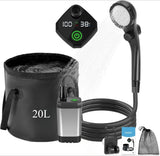 OutdoorBrause Komplettset – Tragbare Campingdusche mit 6000-mAh-Akku | 20-Liter-Faltbehälter & elektrische Pumpe | Für Camping, Reise & Autopflege