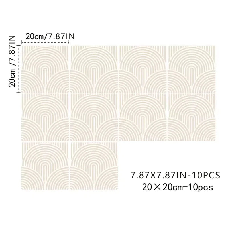 ArtTiles – 10-teiliges abstraktes mattes Fliesenaufkleber-Set