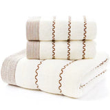 3-teiliges Luxus-Handtuchset | 100 % gekämmte Baumwolle | Jacquard-Stickerei