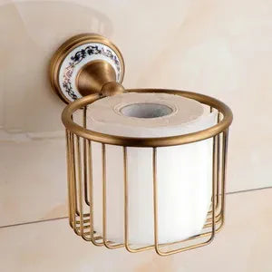 RoyalRetro Antik Messing Badzubehör Set mit Keramik