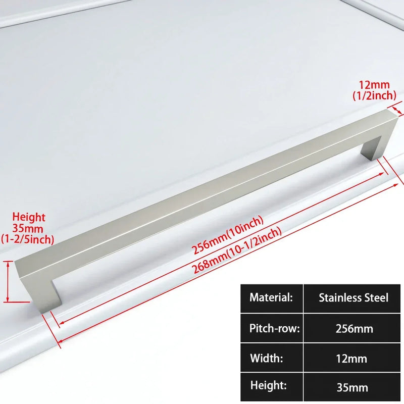 Zwart Vierkant Meubelhandvat – Aluminiumlegering | Verschillende Maten | Inclusief Schroeven