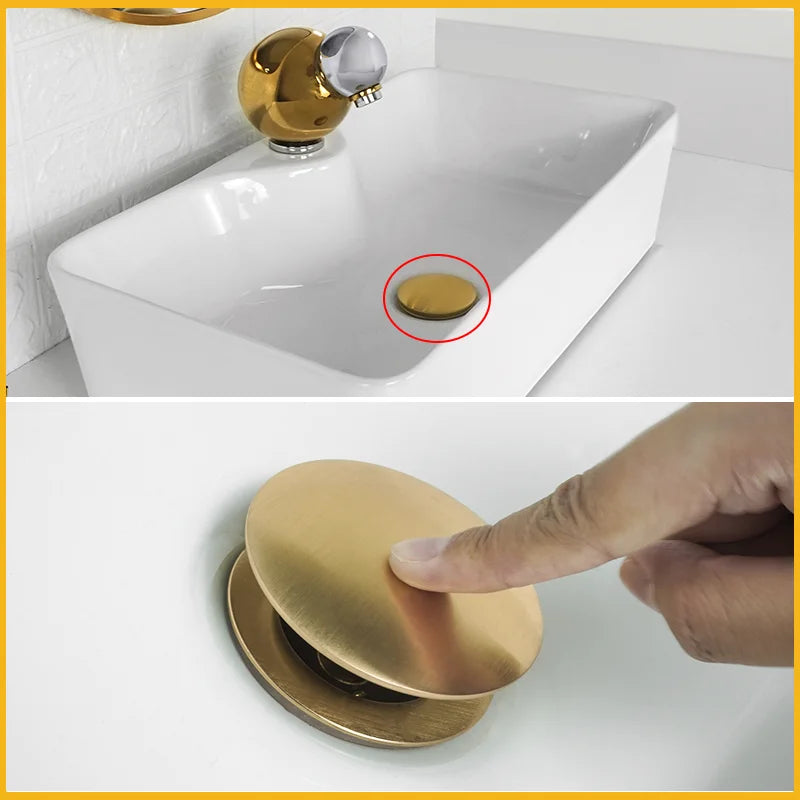 AquaStop Messing Geruchsdichter Siphon & Pop-up Ablaufset – Für Waschbecken & Bad