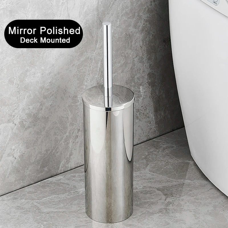 SteelClean Luxus-Toilettenbürste mit Wandhalterung – Schwarzes Edelstahldesign