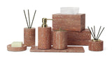 Rubèra Rotes Travertin Badezimmer-Set – Vintage Naturstein Eleganz