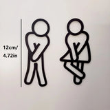 TürCharme Toilettenschild – Kreatives WC-Türschild für Damen & Herren | Flache 2D-Acryl-Dekoration | Für Restaurant, Hotel, Café & Badezimmer