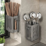 KitchenFlow Besteckhalter Wandmontage – Küchen Organizer Kunststoff | Abtropfhalter für Löffel & Essstäbchen | Platzsparende Aufbewahrung