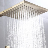 Thermostatische Doucheset – Geborsteld Goud | Messing & ABS | Verstelbare Hoogte | 20 Inch Vierkante Douchekop
