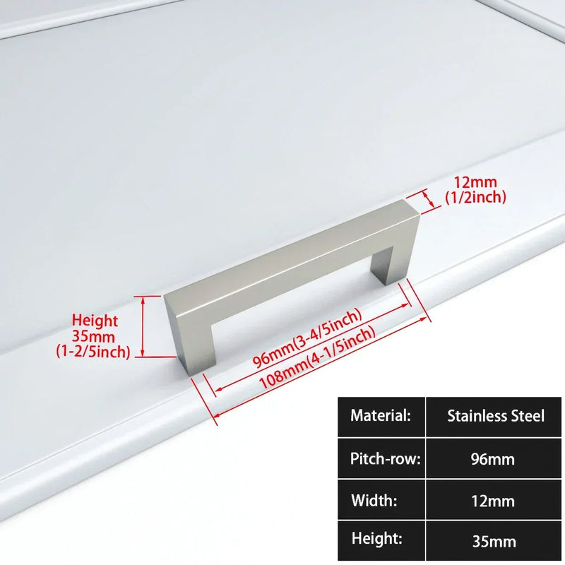 Zwart Vierkant Meubelhandvat – Aluminiumlegering | Verschillende Maten | Inclusief Schroeven