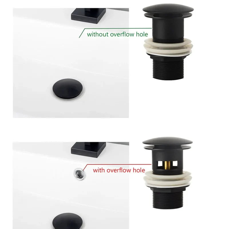 Ablassschraube mit Push-Down-Popup – Messing | 11 Farben | Mit oder ohne Überlauf