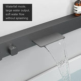 Superluxuriöses Duschsystem zur Wandmontage mit Ablage und Handtuchhalter – Gebürstetes Gun Grey