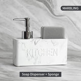 Modernes Küchenzubehör-Set – Seifenspender mit Pumpe und Schwammhalter