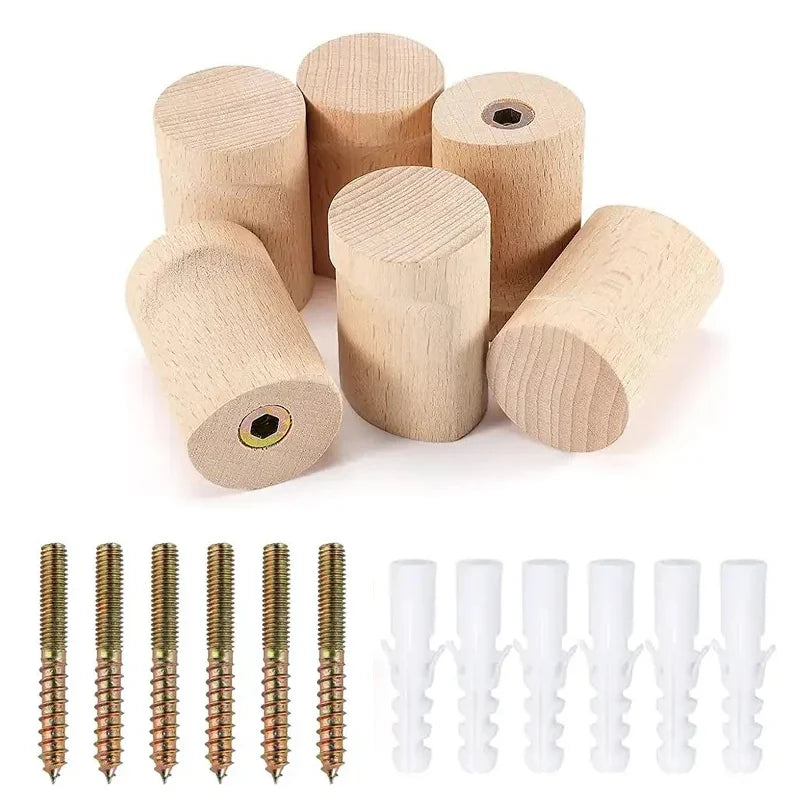 Nurlin Minimalistischer Wandhaken aus Buchen- & Schwarznussholz