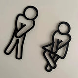TürCharme Toilettenschild – Kreatives WC-Türschild für Damen & Herren | Flache 2D-Acryl-Dekoration | Für Restaurant, Hotel, Café & Badezimmer
