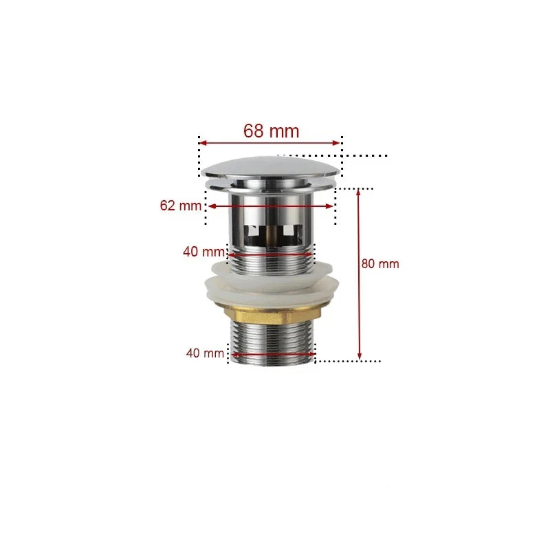 Ablassschraube mit Push-Down-Popup – Messing | 11 Farben | Mit oder ohne Überlauf