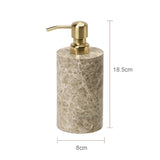 ImperioMarble Emperador Light – Luxus Naturmarmor Badezimmer Accessoires Set (7-teilig)