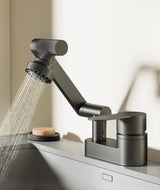 Aqua Twist Duo-Flex Waschtischarmatur – 360° drehbarer Zweilochhahn für Warm- und Kaltwasser