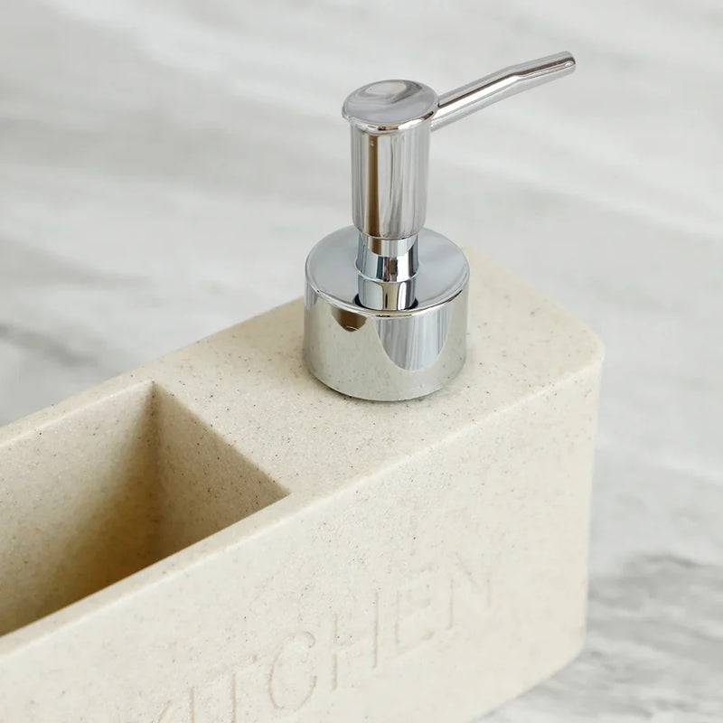 Modernes Küchenzubehör-Set – Seifenspender mit Pumpe und Schwammhalter