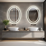 Luxuriöser ovaler LED-Badezimmerspiegel | 60 x 80 cm | Touch-Steuerung & Antibeschlag