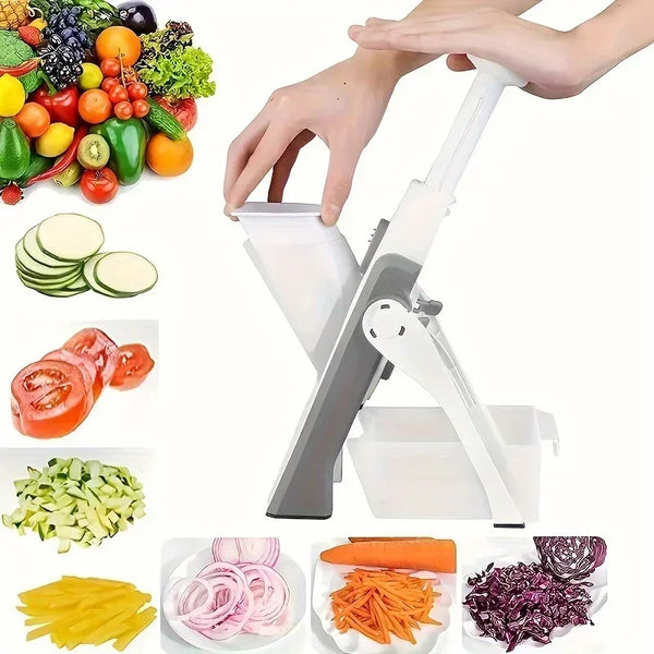 SliceMaster Verstellbarer Gemüseschneider – Manueller Würfelschneider mit Edelstahlklinge – Effizientes und energiesparendes Küchenwerkzeug